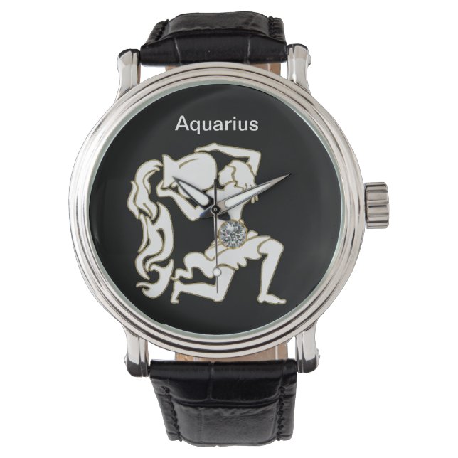Aquarius Zodiac Wrist Watch (Front)