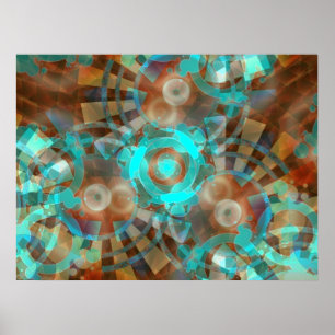 AquaRustia Abstract Poster