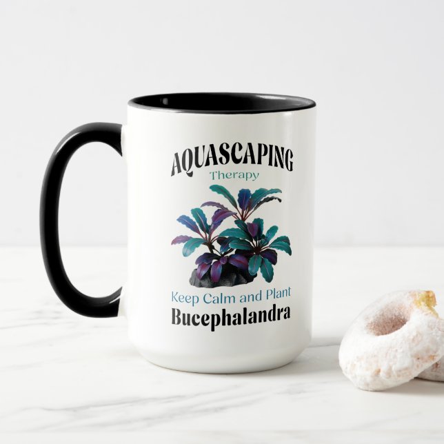 Aquascaping Therapy – Keep Calm and Plant Bucephal Mug (With Donut)