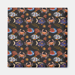 Aquatic animals pattern ocean underwater life 11 magnet
