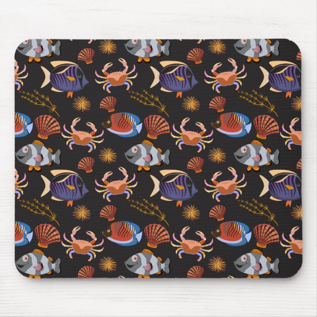 Aquatic animals pattern | ocean underwater life 11 mouse mat (Front)