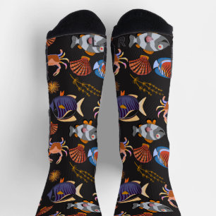 Aquatic animals pattern   ocean underwater life 11 socks