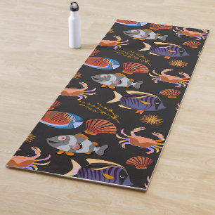 Aquatic animals pattern   ocean underwater life 11 yoga mat