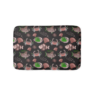 Aquatic animals pattern   ocean underwater life 12 bath mat