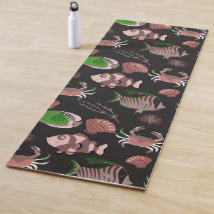 Aquatic animals pattern ocean underwater life 12 yoga mat