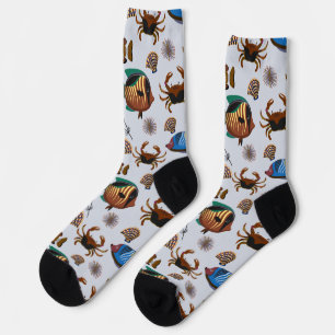 Aquatic animals pattern   ocean underwater life 14 socks