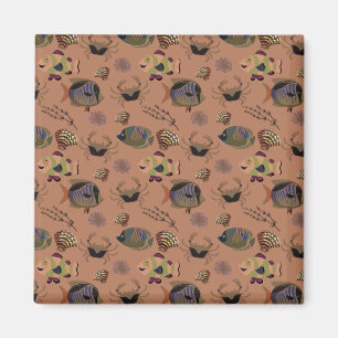 Aquatic animals pattern   ocean underwater life 15 magnet