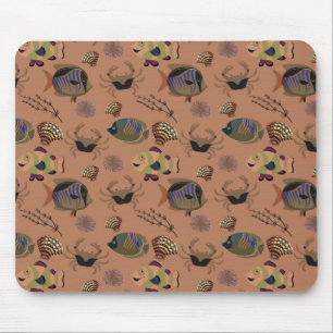 Aquatic animals pattern   ocean underwater life 15 mouse mat