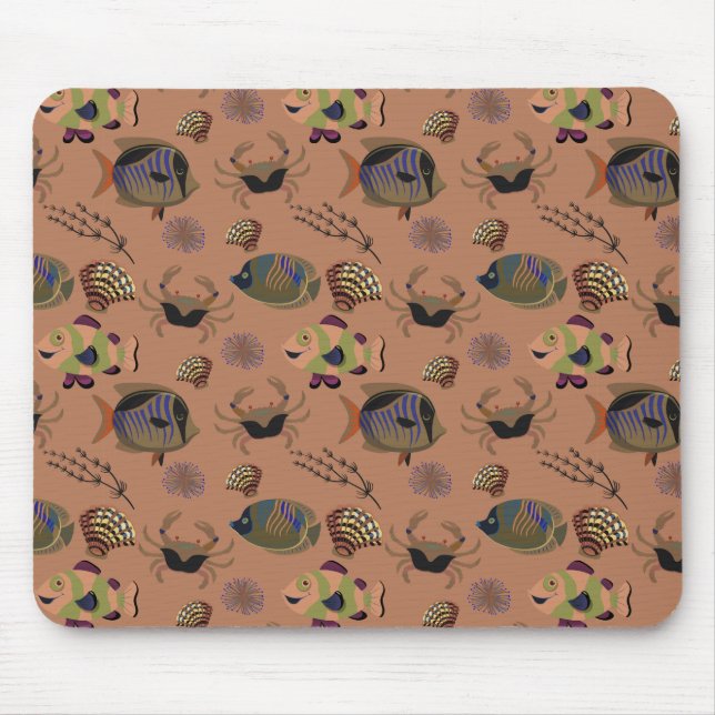 Aquatic animals pattern | ocean underwater life 15 mouse mat (Front)