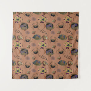 Aquatic animals pattern   ocean underwater life 15 tapestry