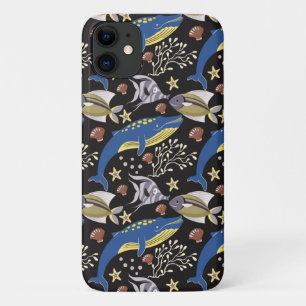 Aquatic animals pattern ocean underwater life 17 iPhone 11 case