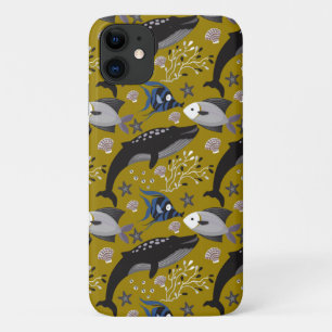 Aquatic animals pattern ocean underwater life 18 iPhone 11 case