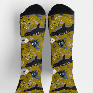 Aquatic animals pattern   ocean underwater life 18 socks