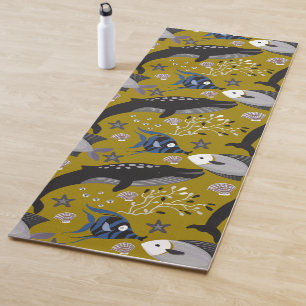 Aquatic animals pattern   ocean underwater life 18 yoga mat