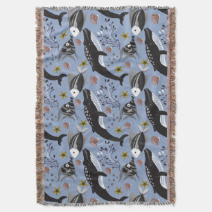Aquatic animals pattern   ocean underwater life 19 throw blanket