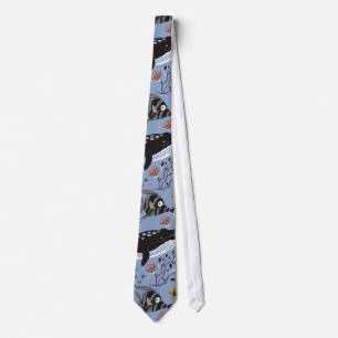 Aquatic animals pattern ocean underwater life 19 tie