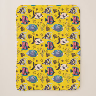 Aquatic animals pattern ocean underwater life 1 sherpa blanket