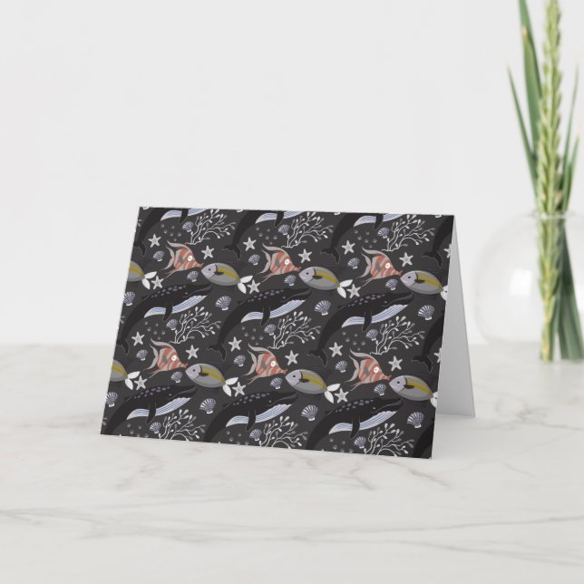 Aquatic animals pattern | ocean underwater life 20 card (Front)