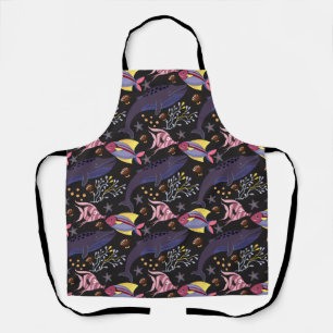 Aquatic animals pattern   ocean underwater life 21 apron
