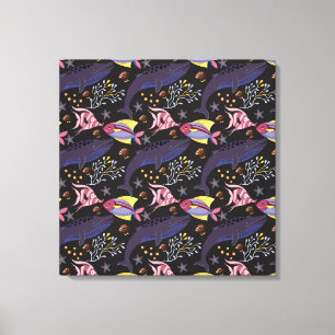 Aquatic animals pattern   ocean underwater life 21 canvas print