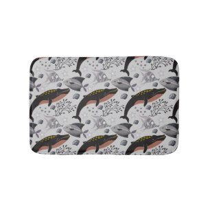 Aquatic animals pattern ocean underwater life 22 bath mat