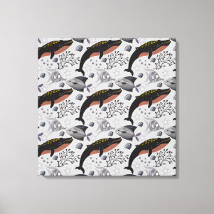 Aquatic animals pattern   ocean underwater life 22 canvas print
