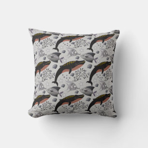 Aquatic animals pattern   ocean underwater life 22 cushion