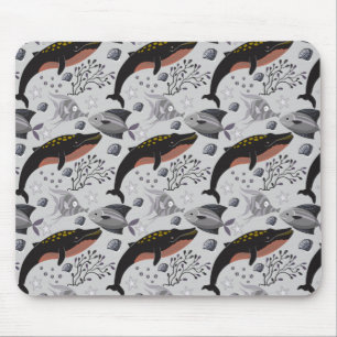 Aquatic animals pattern   ocean underwater life 22 mouse mat