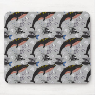 Aquatic animals pattern   ocean underwater life 23 mouse mat