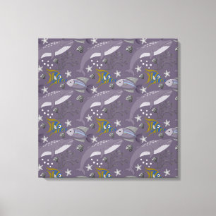 Aquatic animals pattern ocean underwater life 24 canvas print