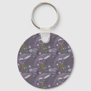 Aquatic animals pattern   ocean underwater life 24 key ring