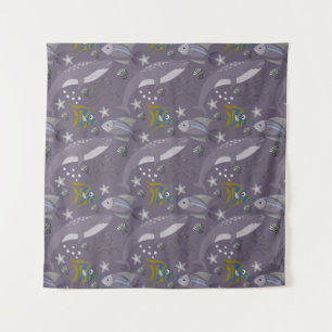 Aquatic animals pattern ocean underwater life 24 tapestry