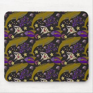 Aquatic animals pattern   ocean underwater life 25 mouse mat