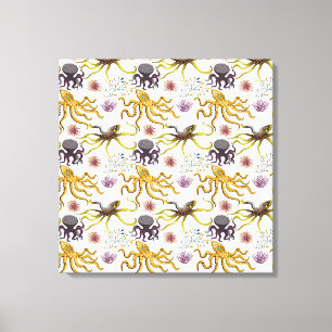 Aquatic animals pattern ocean underwater life 26 canvas print
