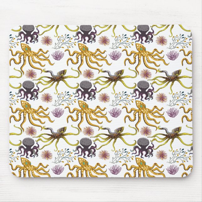 Aquatic animals pattern | ocean underwater life 26 mouse mat (Front)