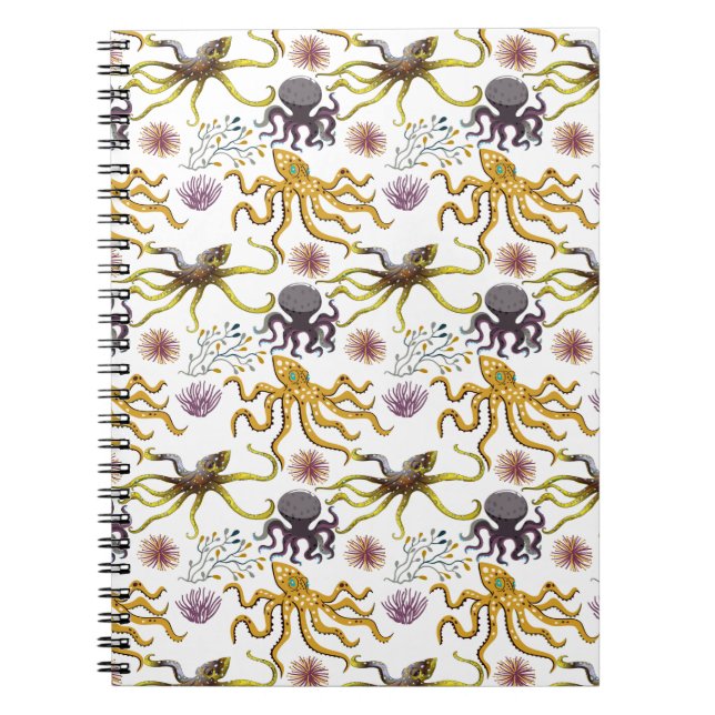 Aquatic animals pattern | ocean underwater life 26 notebook (Front)