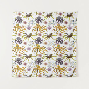 Aquatic animals pattern   ocean underwater life 26 tapestry