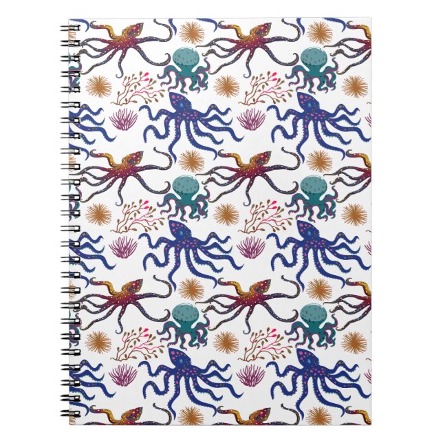 Aquatic animals pattern | ocean underwater life 27 notebook (Front)