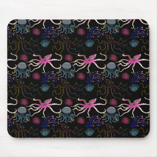 Aquatic animals pattern | ocean underwater life 28 mouse mat (Front)