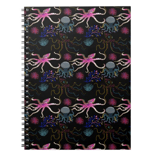 Aquatic animals pattern | ocean underwater life 28 notebook (Front)
