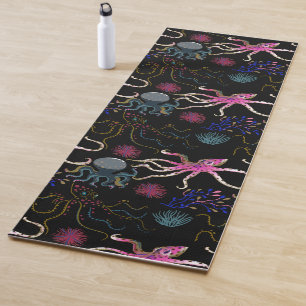 Aquatic animals pattern ocean underwater life 28 yoga mat