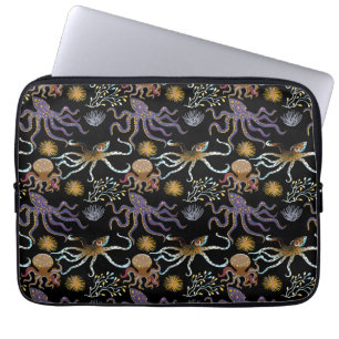 Aquatic animals pattern   ocean underwater life 29 laptop sleeve