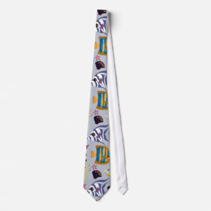 Aquatic animals pattern   ocean underwater life 2 tie