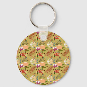 Aquatic animals pattern ocean underwater life 31 key ring