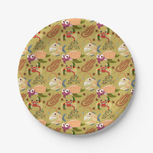 Aquatic animals pattern   ocean underwater life 31 paper plate