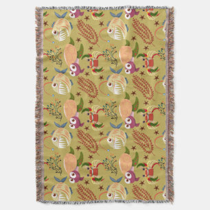 Aquatic animals pattern ocean underwater life 31 throw blanket