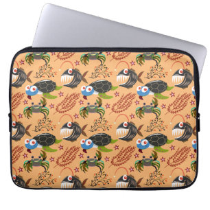 Aquatic animals pattern ocean underwater life 32 laptop sleeve