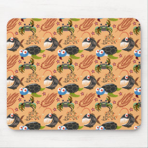Aquatic animals pattern   ocean underwater life 32 mouse mat