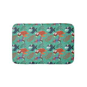 Aquatic animals pattern   ocean underwater life 33 bath mat