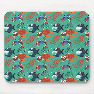 Aquatic animals pattern ocean underwater life 33 mouse mat